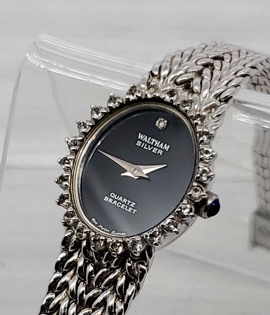 ウォルサム ダイヤベゼル 1Pダイヤ SV925 　レディース　時計　不動　銀製