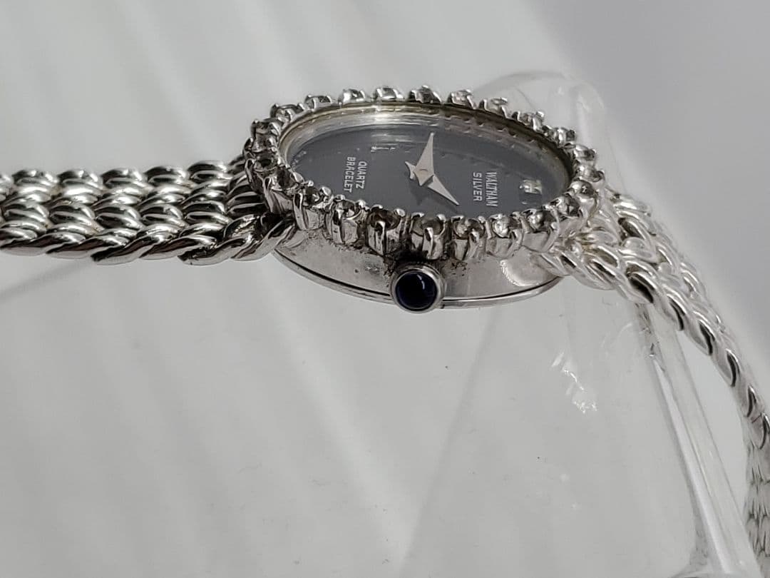 ウォルサム ダイヤベゼル 1Pダイヤ SV925 　レディース　時計　不動　銀製