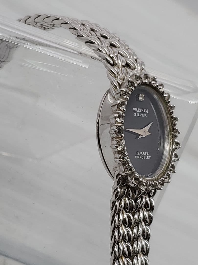 ウォルサム ダイヤベゼル 1Pダイヤ SV925 　レディース　時計　不動　銀製