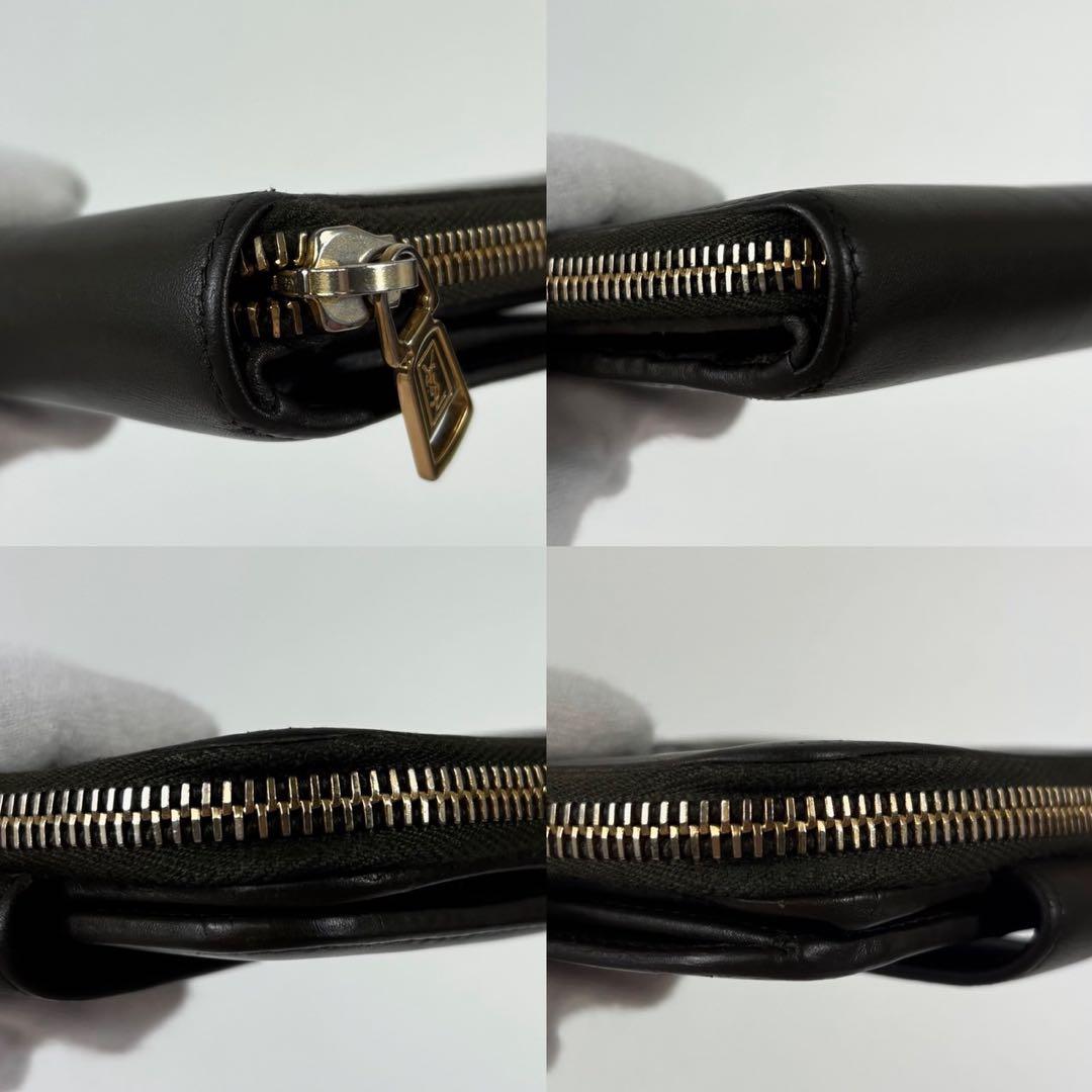 【激レア】イヴサンローラン　YSL　折財布　カサンドラ　エンボス　グリーン