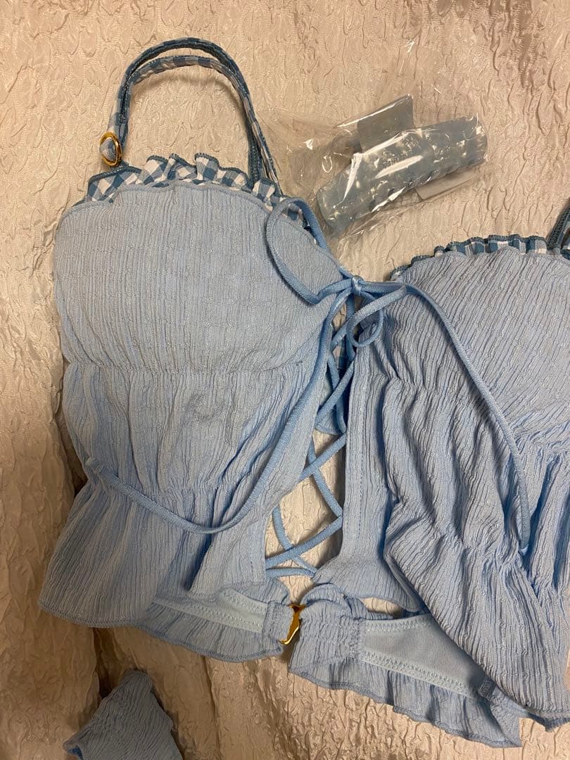 今季完売Ravijour CORSETビキニセット ブルー青Sサイズノベルティ付