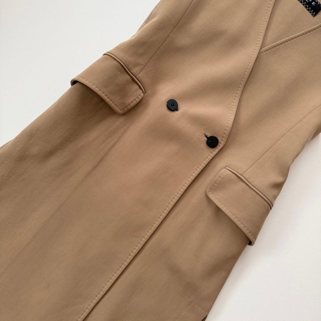 アドーア　ロングジレ　ダブルフェイス　サイドスリット　レイヤード　近年　ベージュ