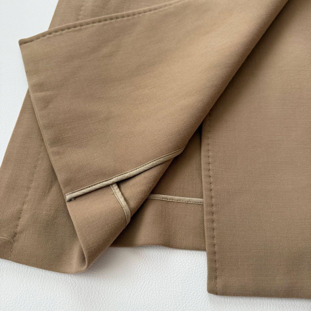 アドーア　ロングジレ　ダブルフェイス　サイドスリット　レイヤード　近年　ベージュ