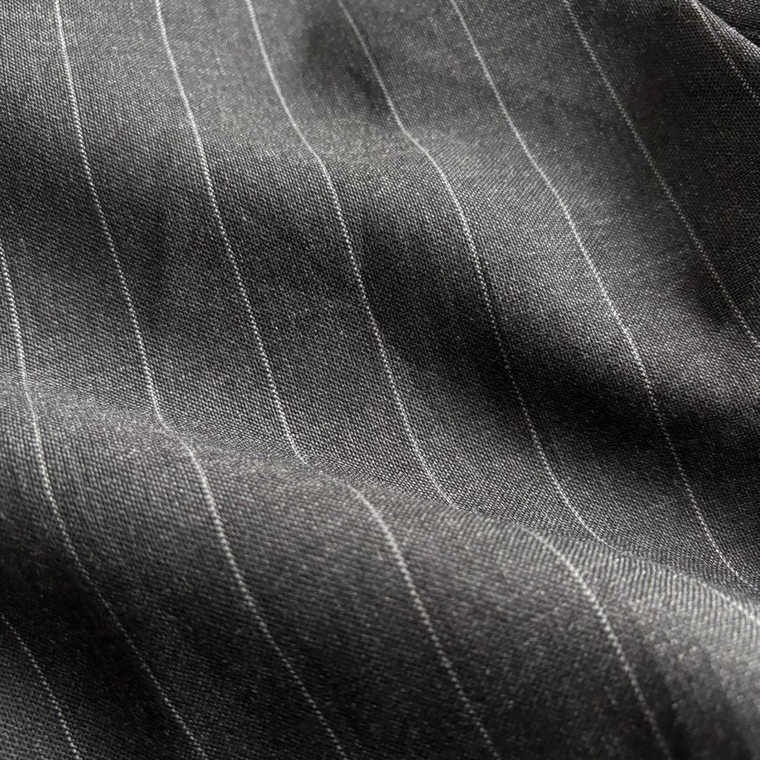 パンツ 90s EURO label 2-tuck stripe wool slacks