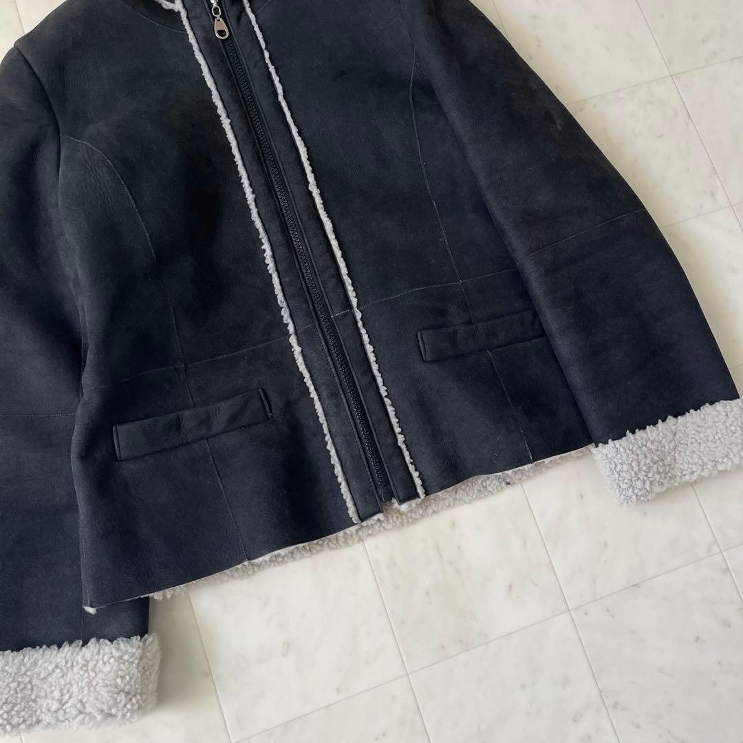 美品♡ダーマコレクション ムートン 羊革 ラムレザー ジャケット コート L