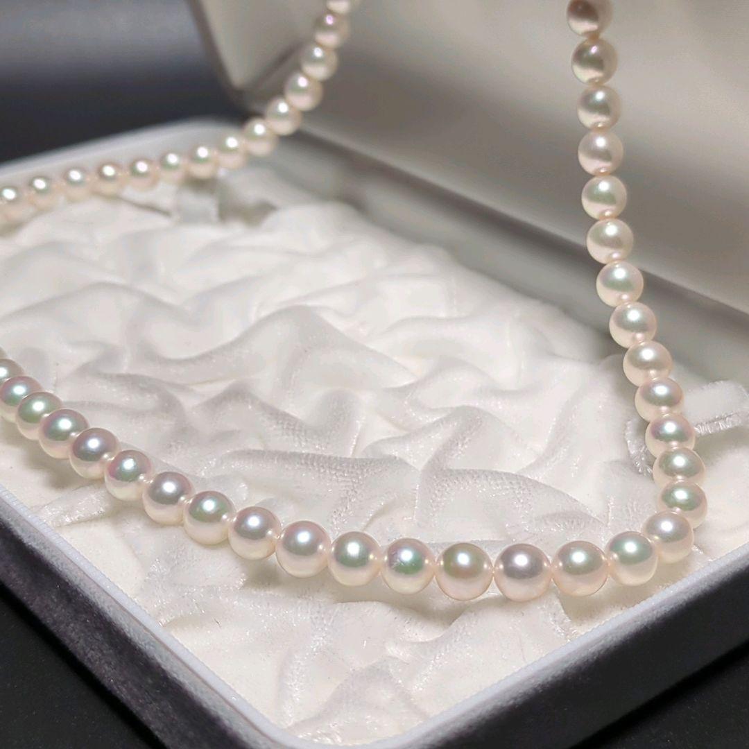 【MIKIMOTO K18】あこや真珠 ネックレス 約6.5-7.0mm 433