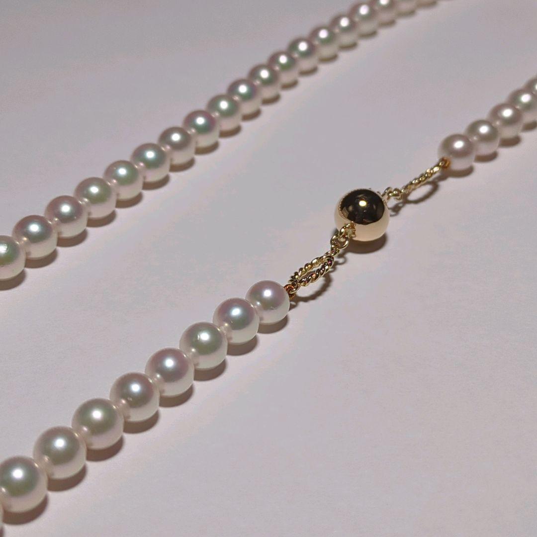 【MIKIMOTO K18】あこや真珠 ネックレス 約6.5-7.0mm 433