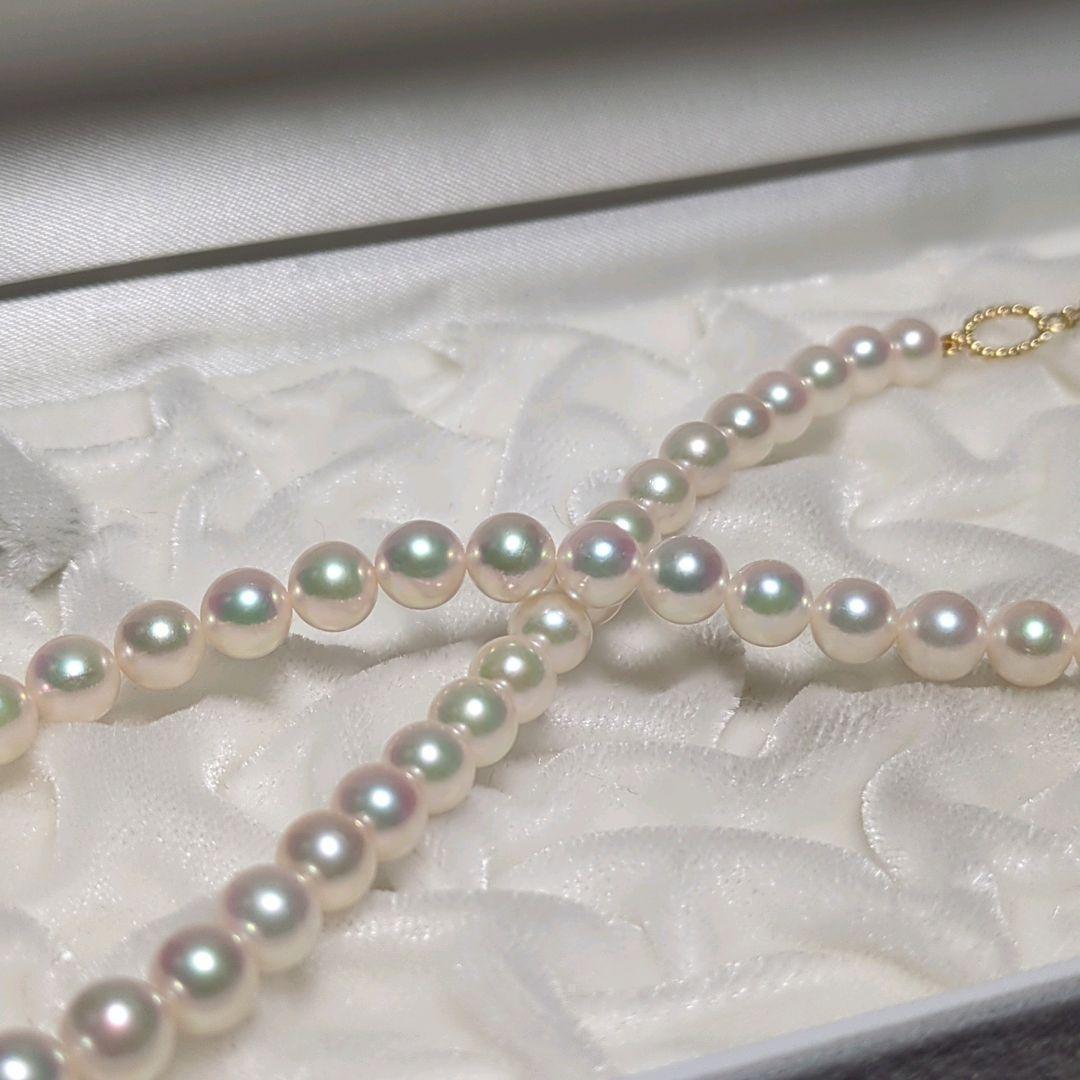 【MIKIMOTO K18】あこや真珠 ネックレス 約6.5-7.0mm 433