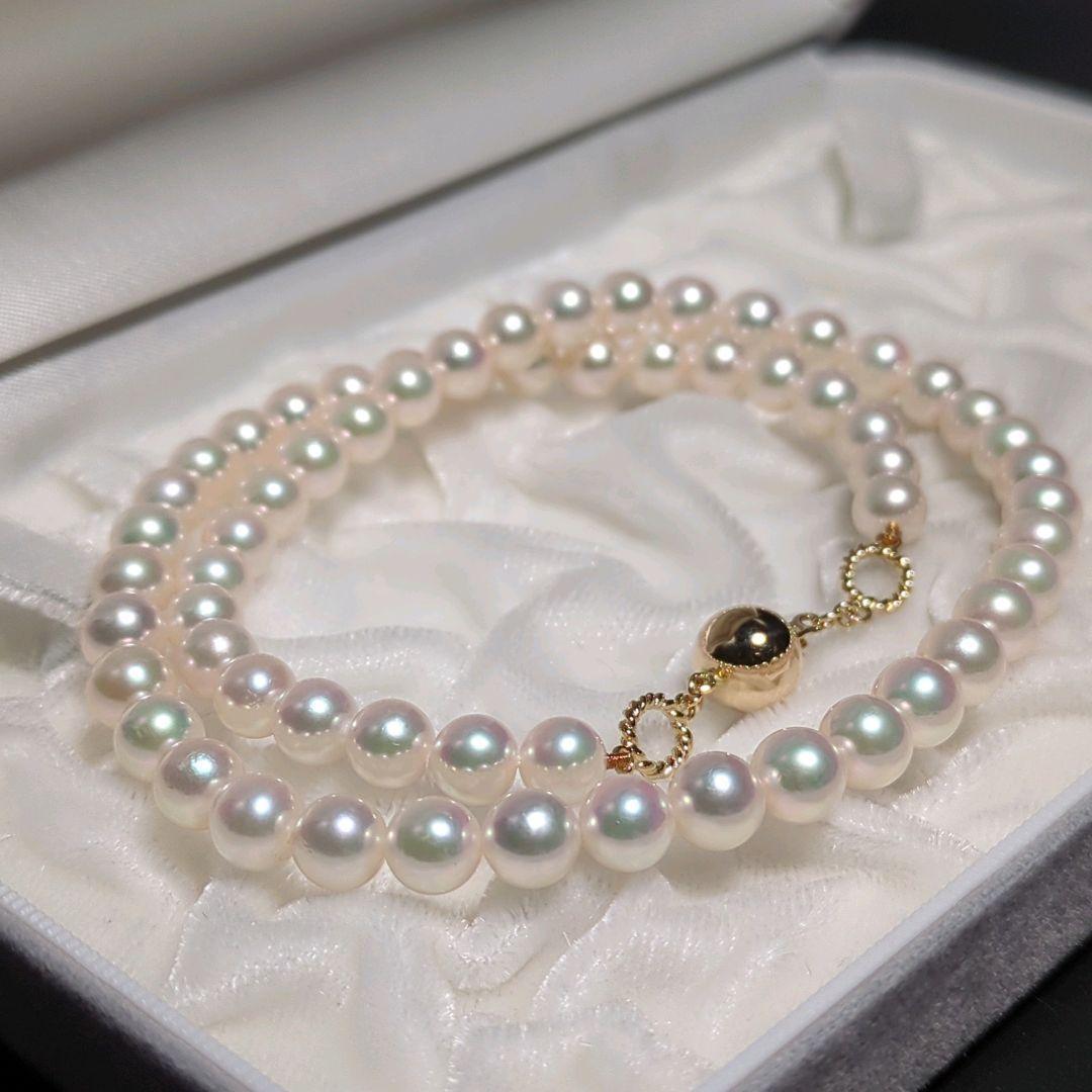 【MIKIMOTO K18】あこや真珠 ネックレス 約6.5-7.0mm 433