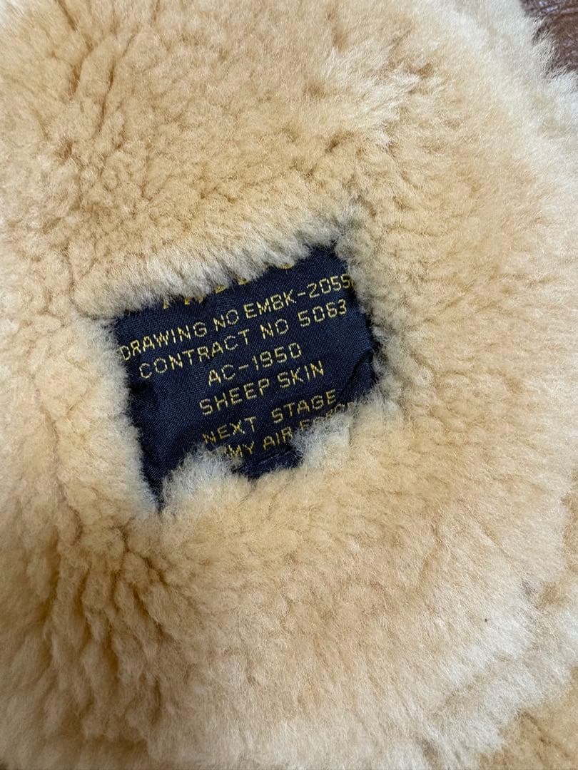 【週末限定値下げ！】B-3 本革 羊皮 ムートン フライト ジャケット L
