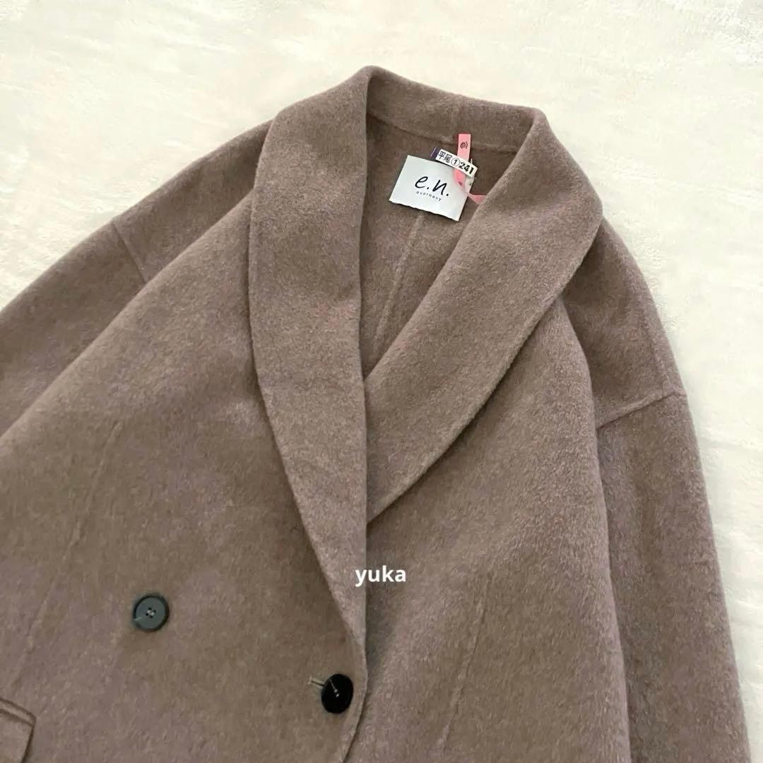 美品✨evernavy エバーネイビー ウール リバー ダブル コート