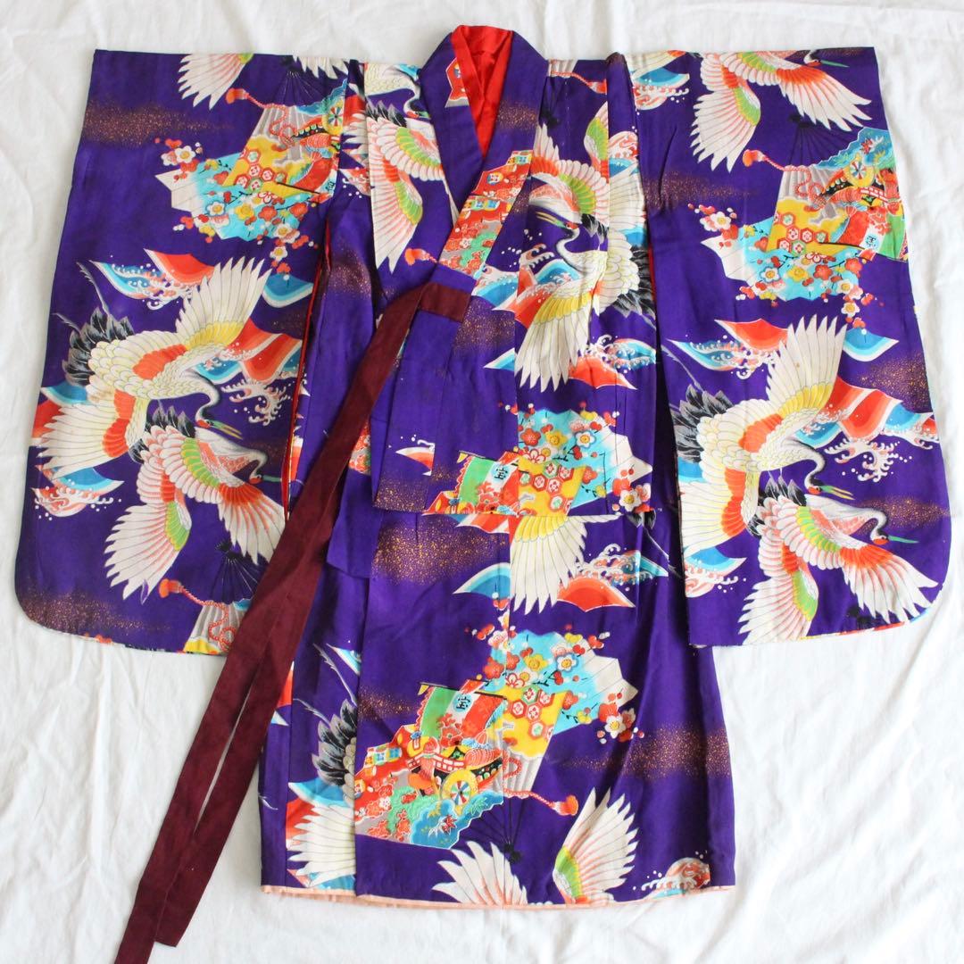 【専用】七五三 5歳前後 女の子 子供 アンティーク 着物 つくり帯 セット