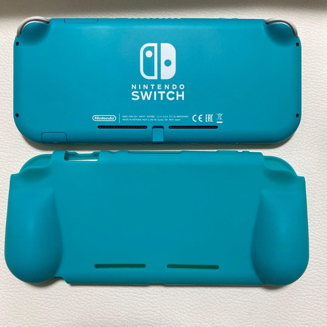 ニンテンドー スイッチ ライト ターコイズ ラバーカバー付き