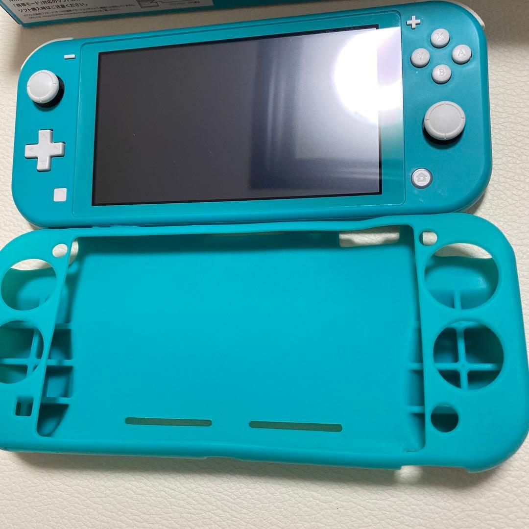 ニンテンドー スイッチ ライト ターコイズ ラバーカバー付き