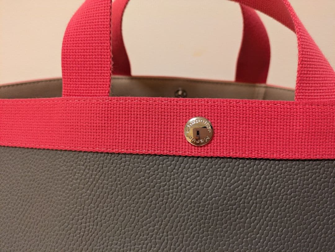 美品★エルベシャプリエ　リュクスライン725GP グレー/ピンク　舟型Ｌ