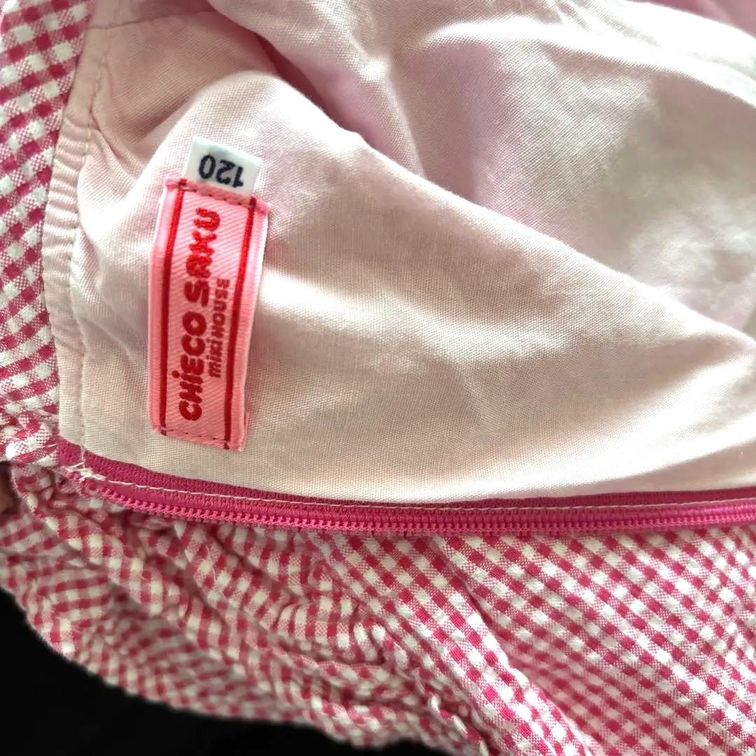 ミキハウス　チエコサク　ギンガムチェック ワンピース 120cm