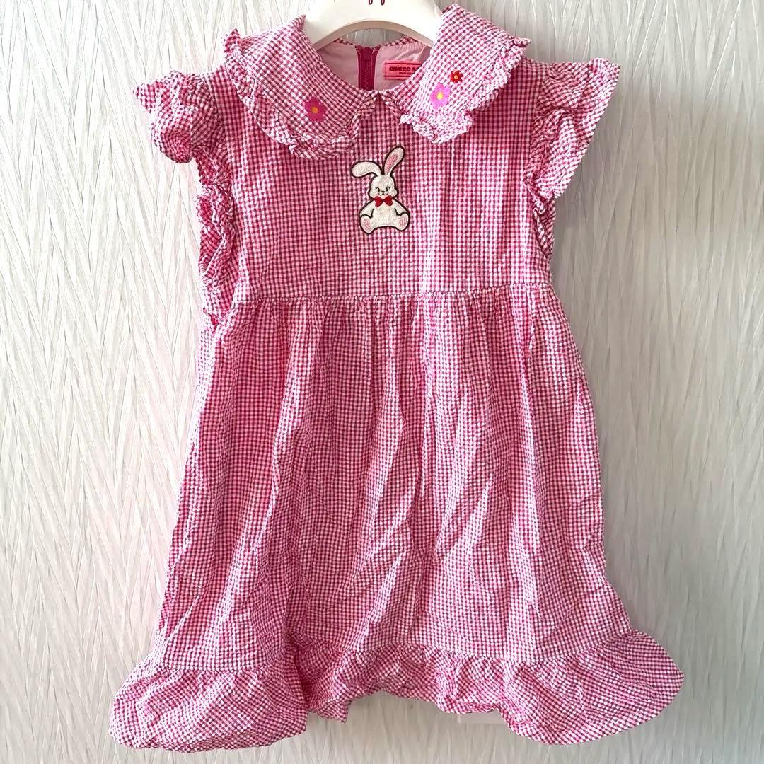 ミキハウス　チエコサク　ギンガムチェック ワンピース 120cm