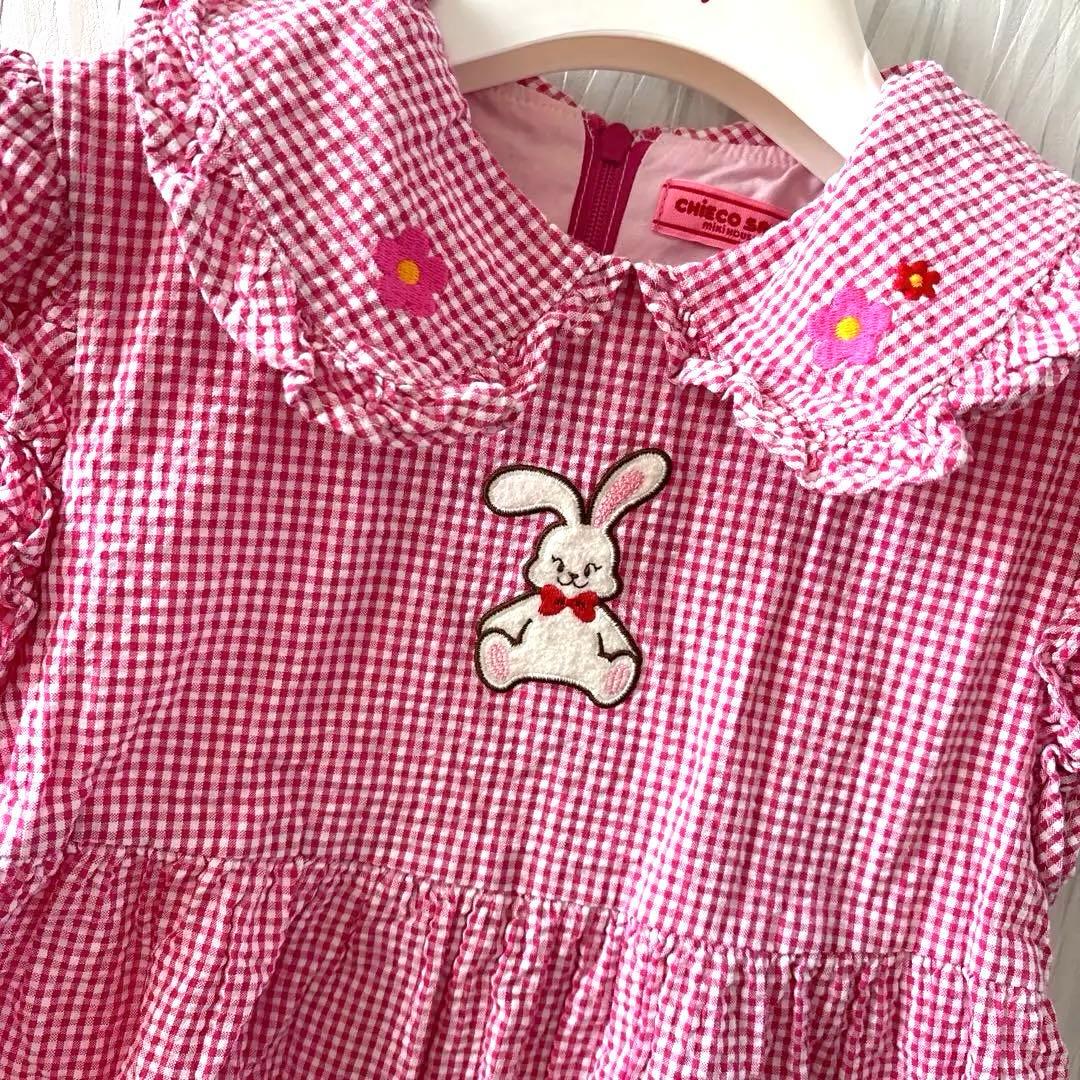 ミキハウス　チエコサク　ギンガムチェック ワンピース 120cm