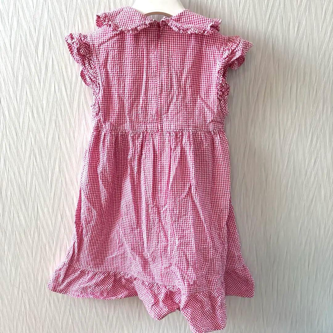 ミキハウス　チエコサク　ギンガムチェック ワンピース 120cm