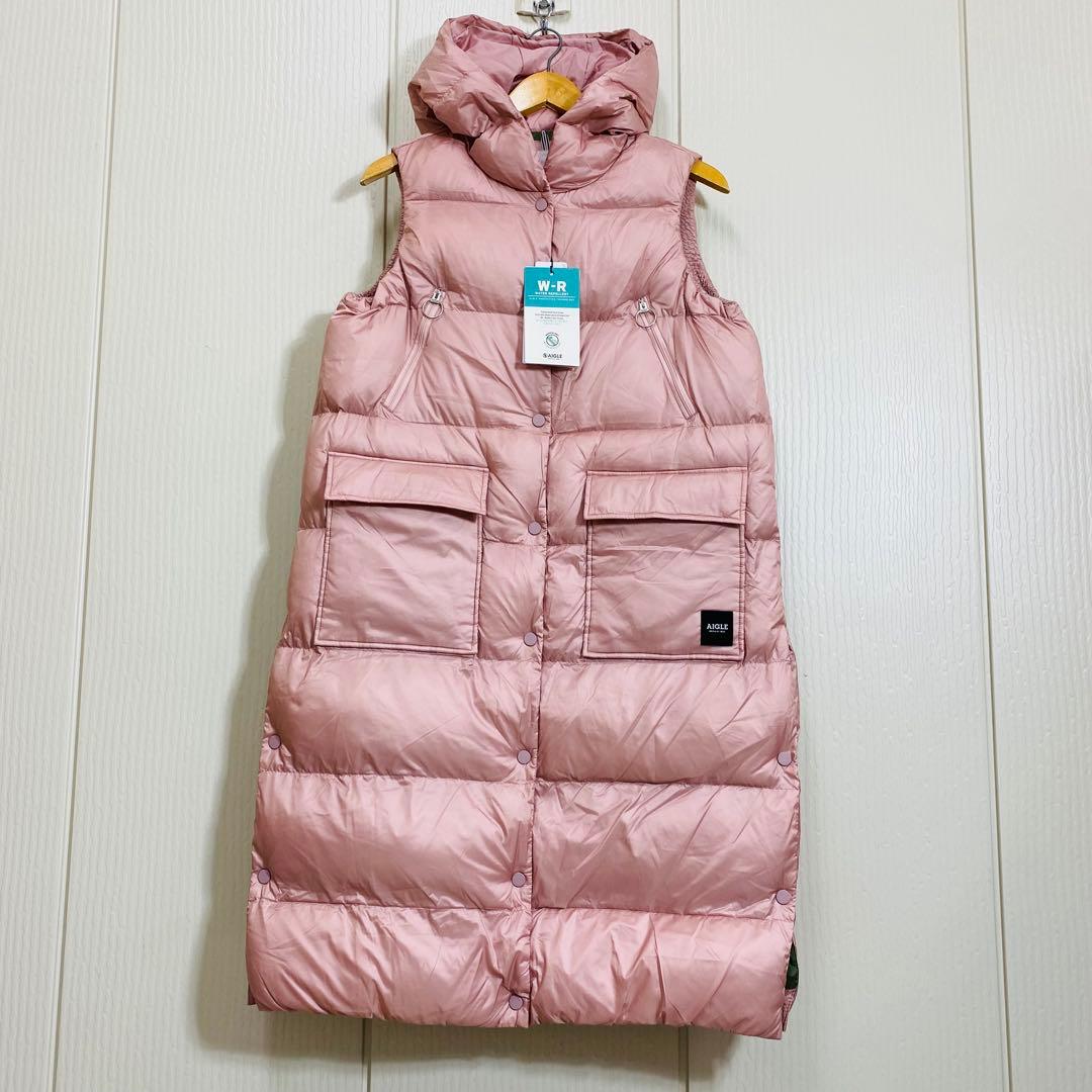 未使用 AIGLE エーグル バラモ サーモライト 中綿ロングダウンベスト 撥水
