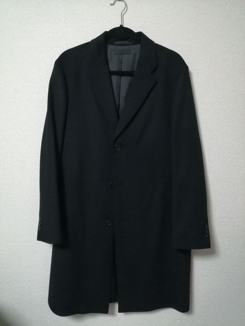 ウールカシミヤチェスターコート　ブラック
