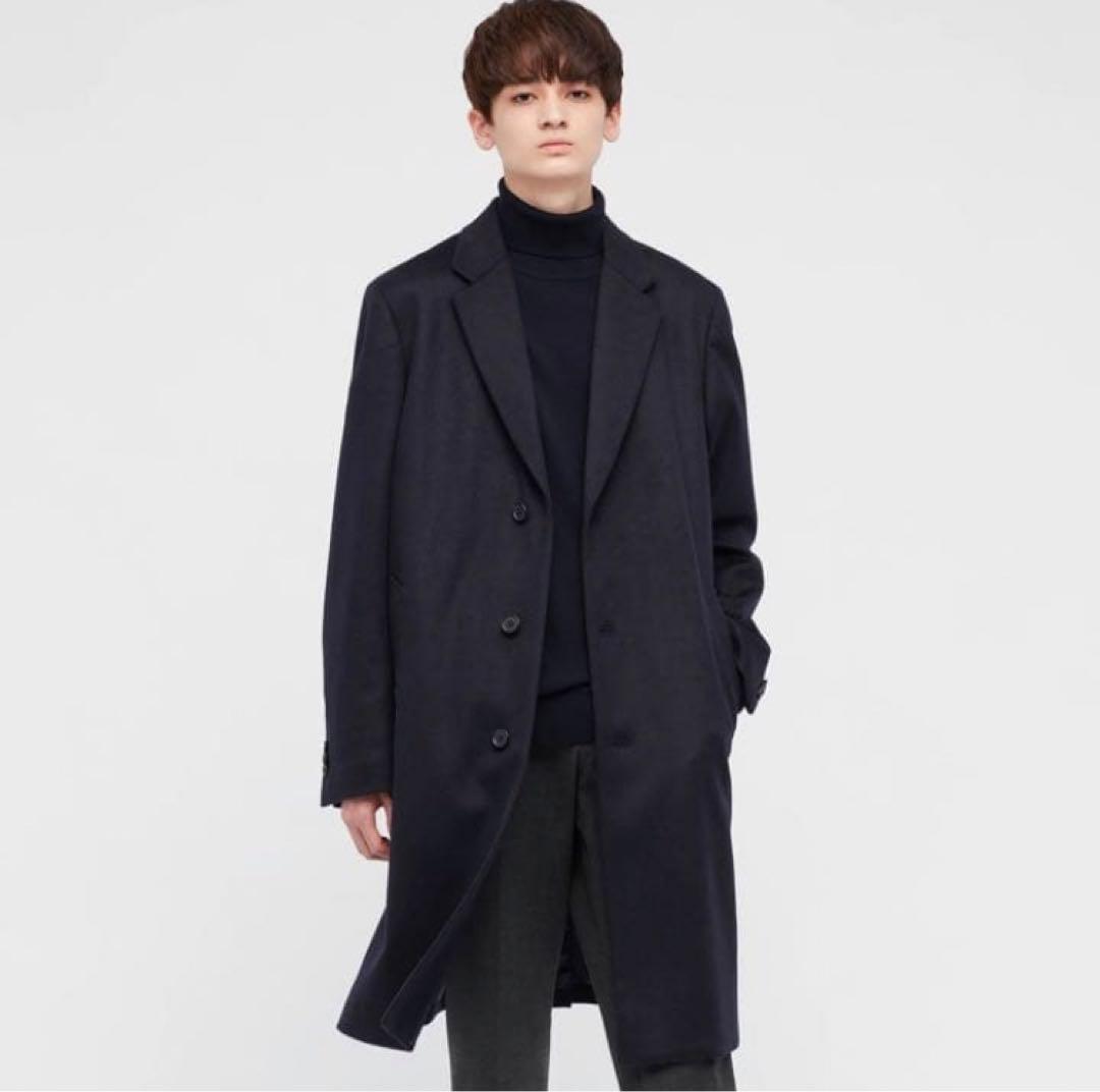 ウールカシミヤチェスターコート　ブラック