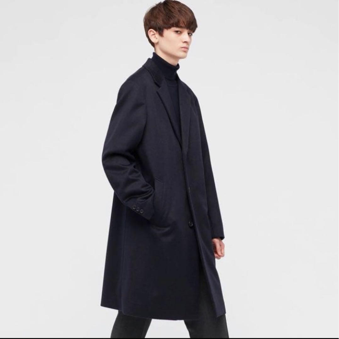 ウールカシミヤチェスターコート　ブラック