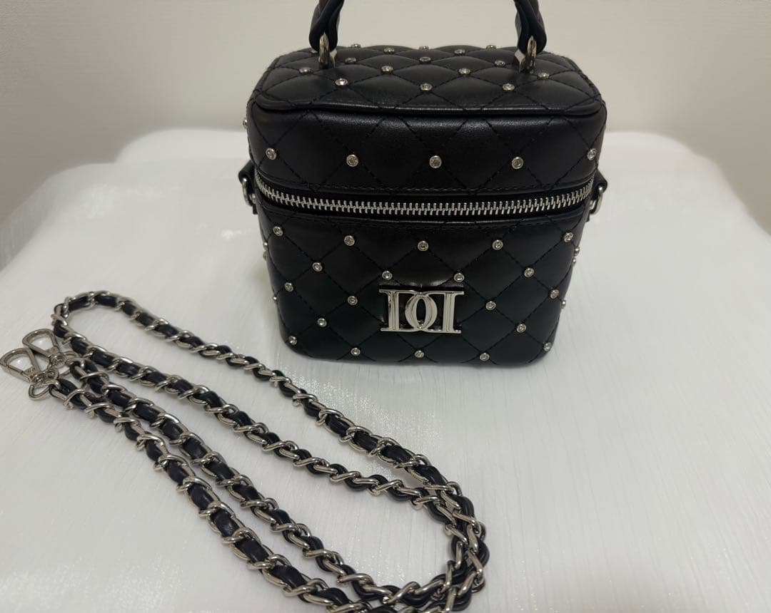 Darich キルティングビジュースクエアミニバッグ BLK