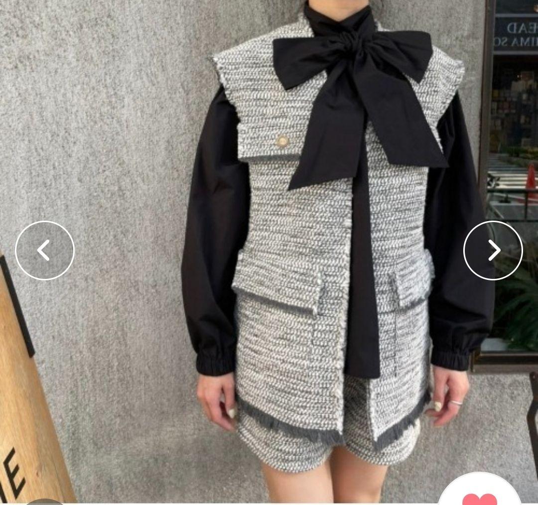 ツイードオーバーサイズフリンジベスト