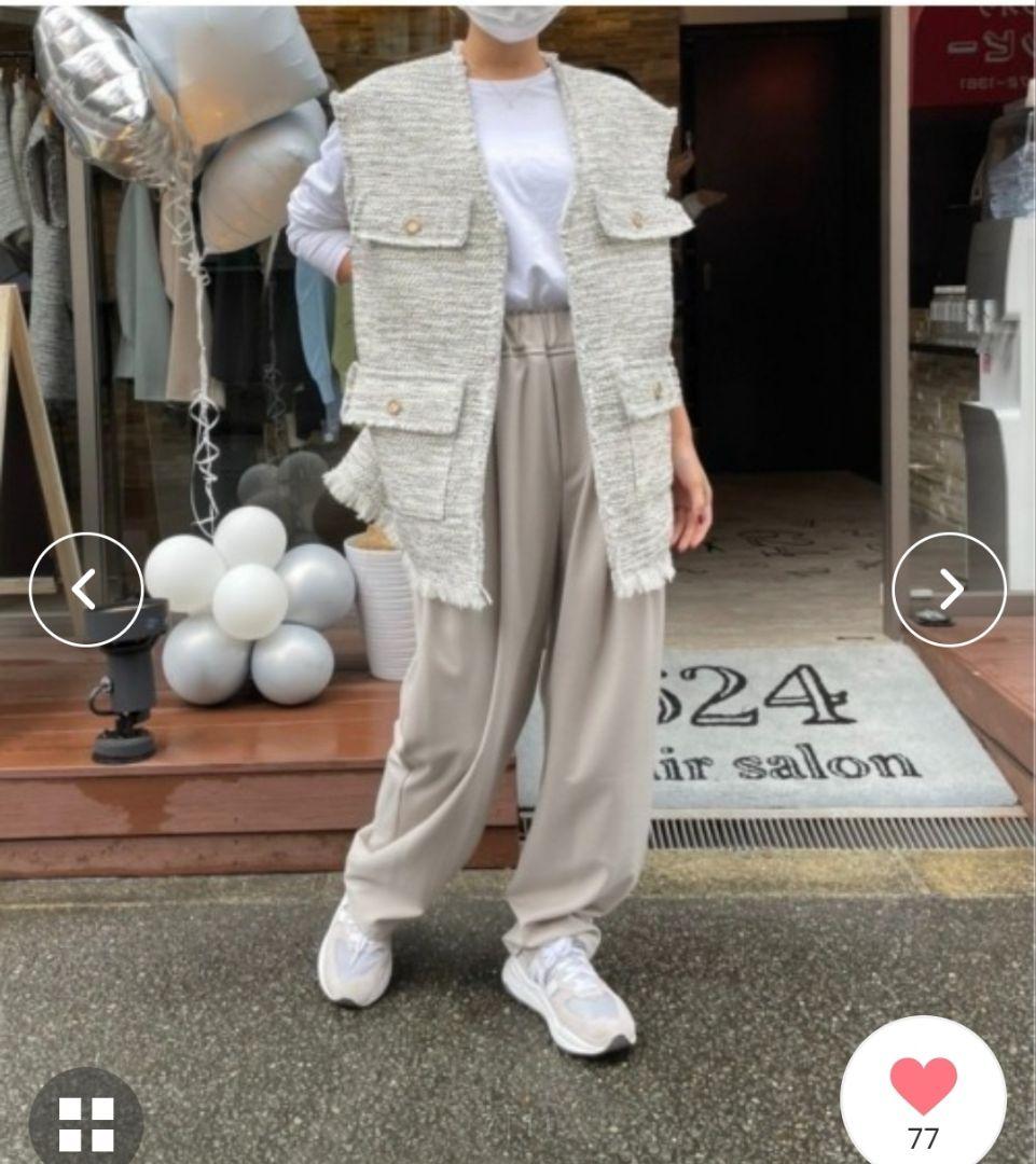 ツイードオーバーサイズフリンジベスト