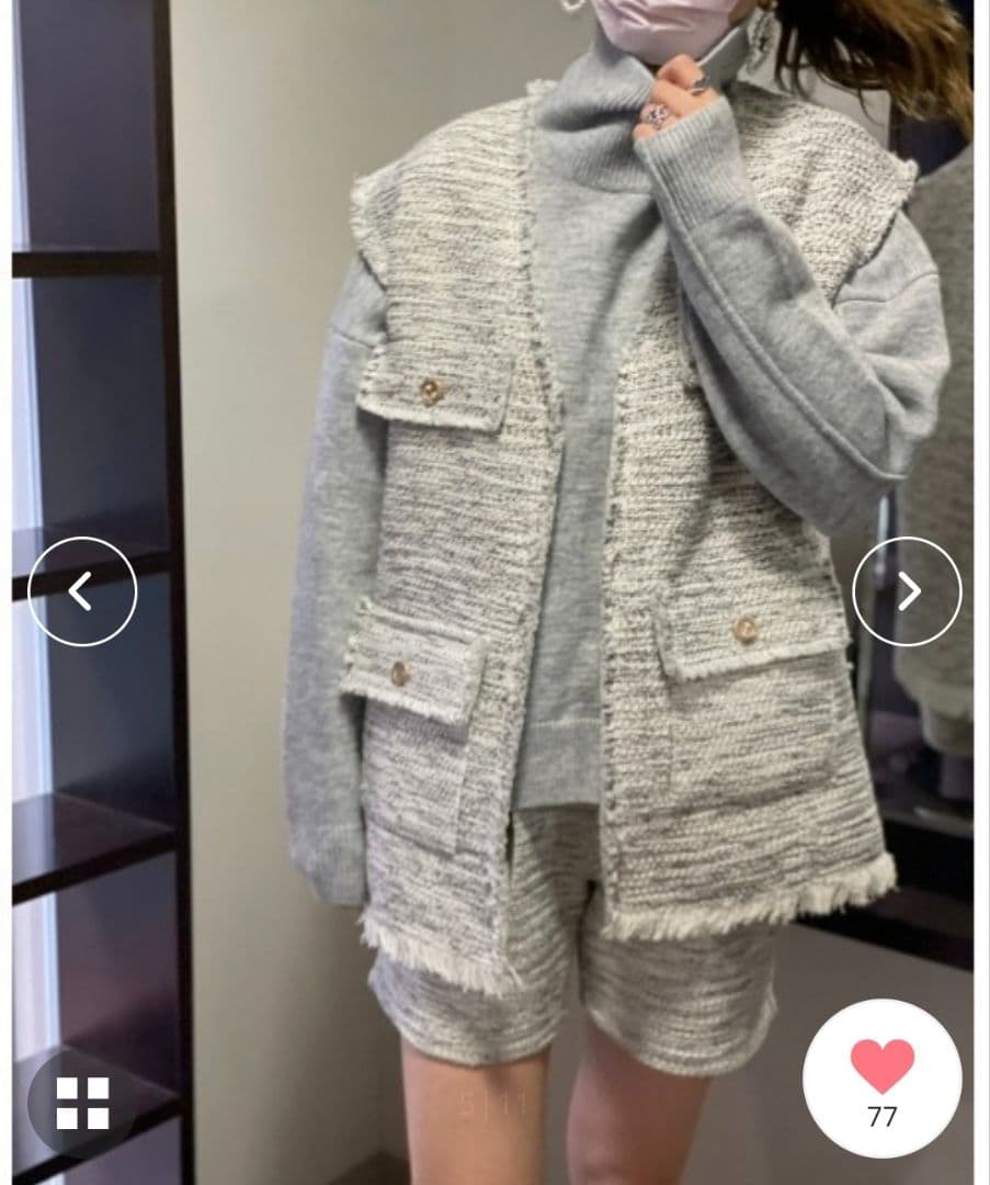 ツイードオーバーサイズフリンジベスト