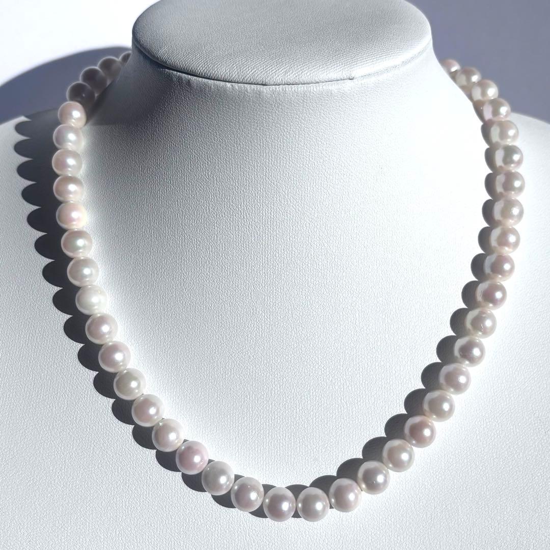 干渉色◎大珠8.5mm✨あこや本真珠パールネックレス 冠婚葬祭/卒業式/入学式