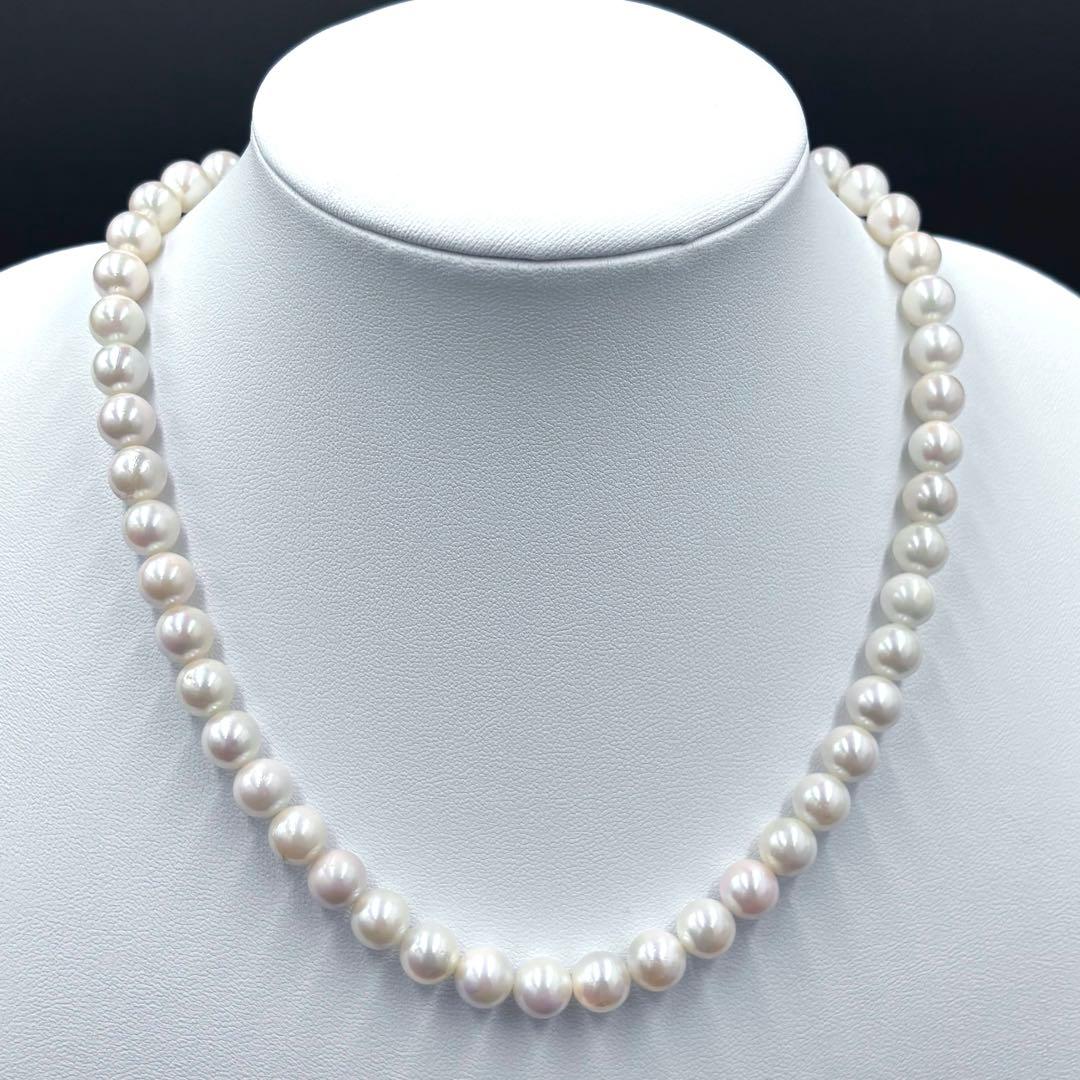 干渉色◎大珠8.5mm✨あこや本真珠パールネックレス 冠婚葬祭/卒業式/入学式
