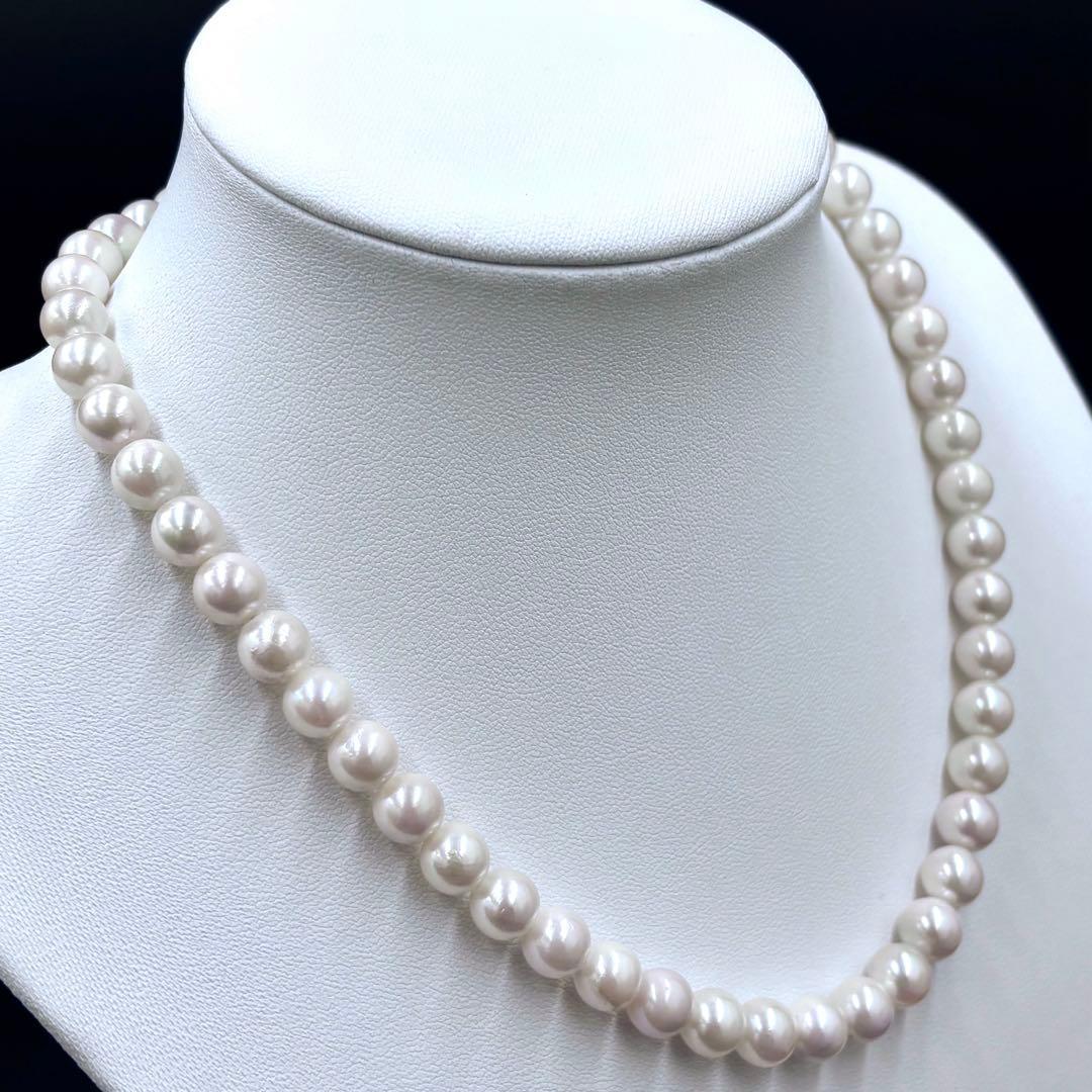 干渉色◎大珠8.5mm✨あこや本真珠パールネックレス 冠婚葬祭/卒業式/入学式