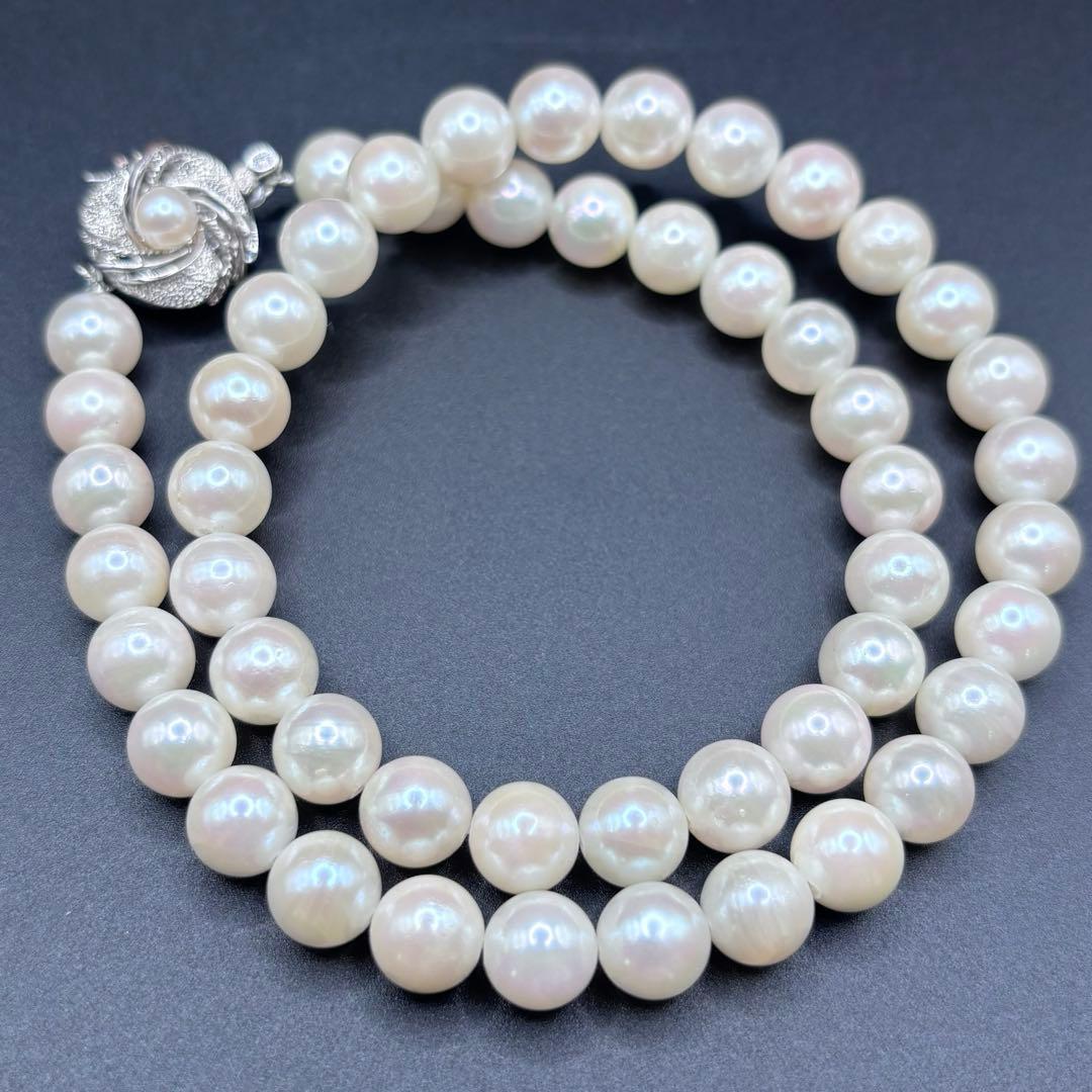 干渉色◎大珠8.5mm✨あこや本真珠パールネックレス 冠婚葬祭/卒業式/入学式