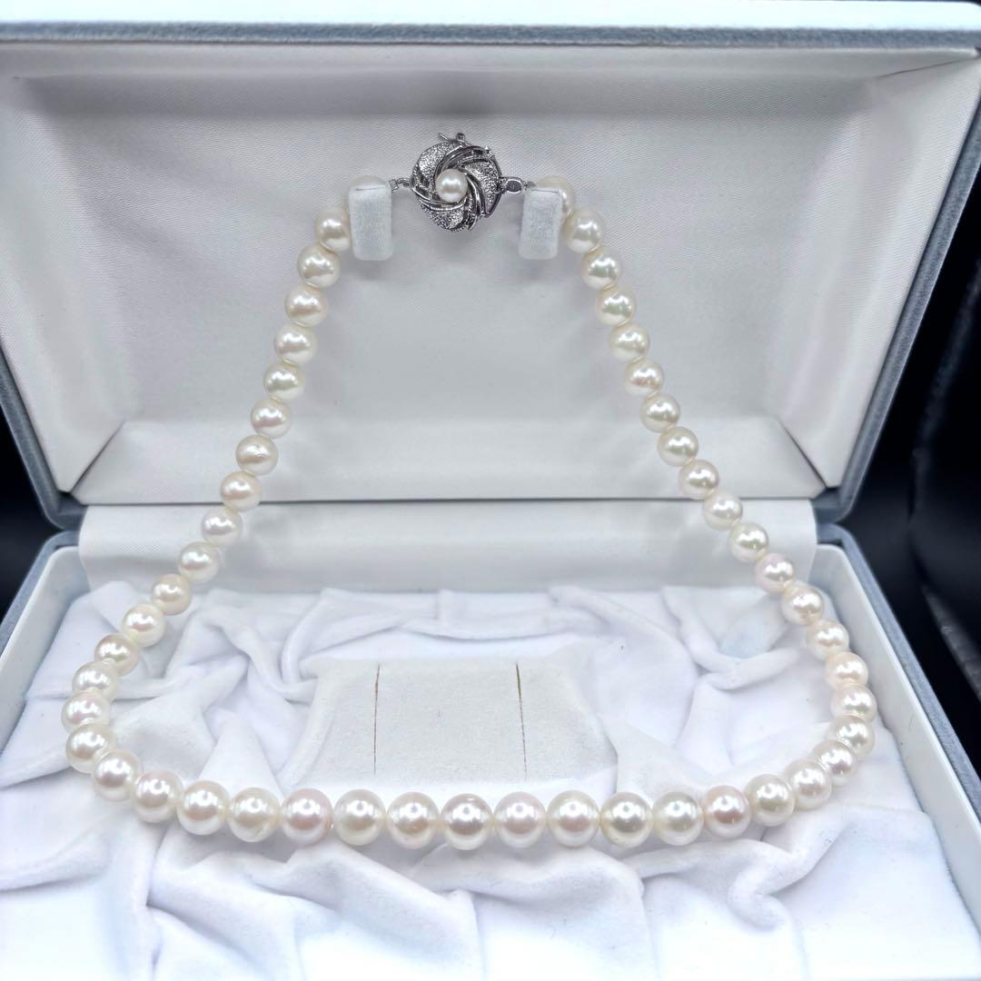 干渉色◎大珠8.5mm✨あこや本真珠パールネックレス 冠婚葬祭/卒業式/入学式