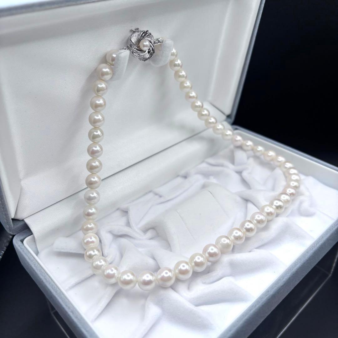 干渉色◎大珠8.5mm✨あこや本真珠パールネックレス 冠婚葬祭/卒業式/入学式