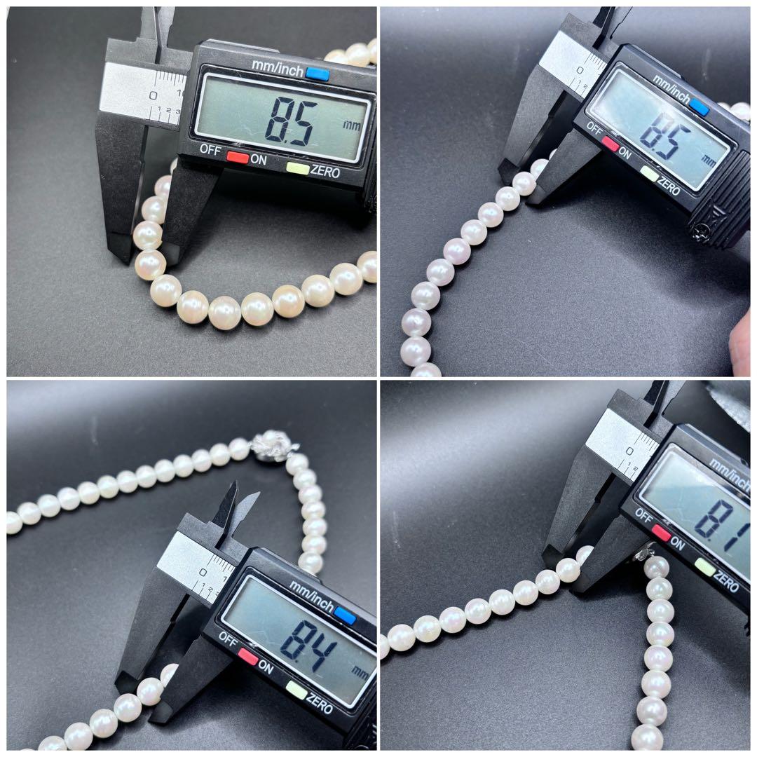 干渉色◎大珠8.5mm✨あこや本真珠パールネックレス 冠婚葬祭/卒業式/入学式