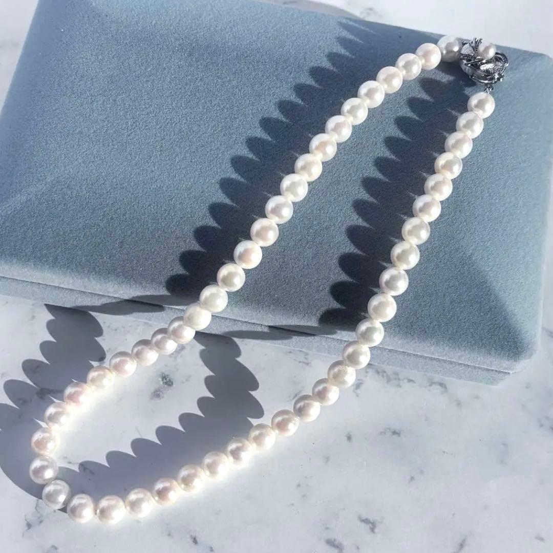 干渉色◎大珠8.5mm✨あこや本真珠パールネックレス 冠婚葬祭/卒業式/入学式