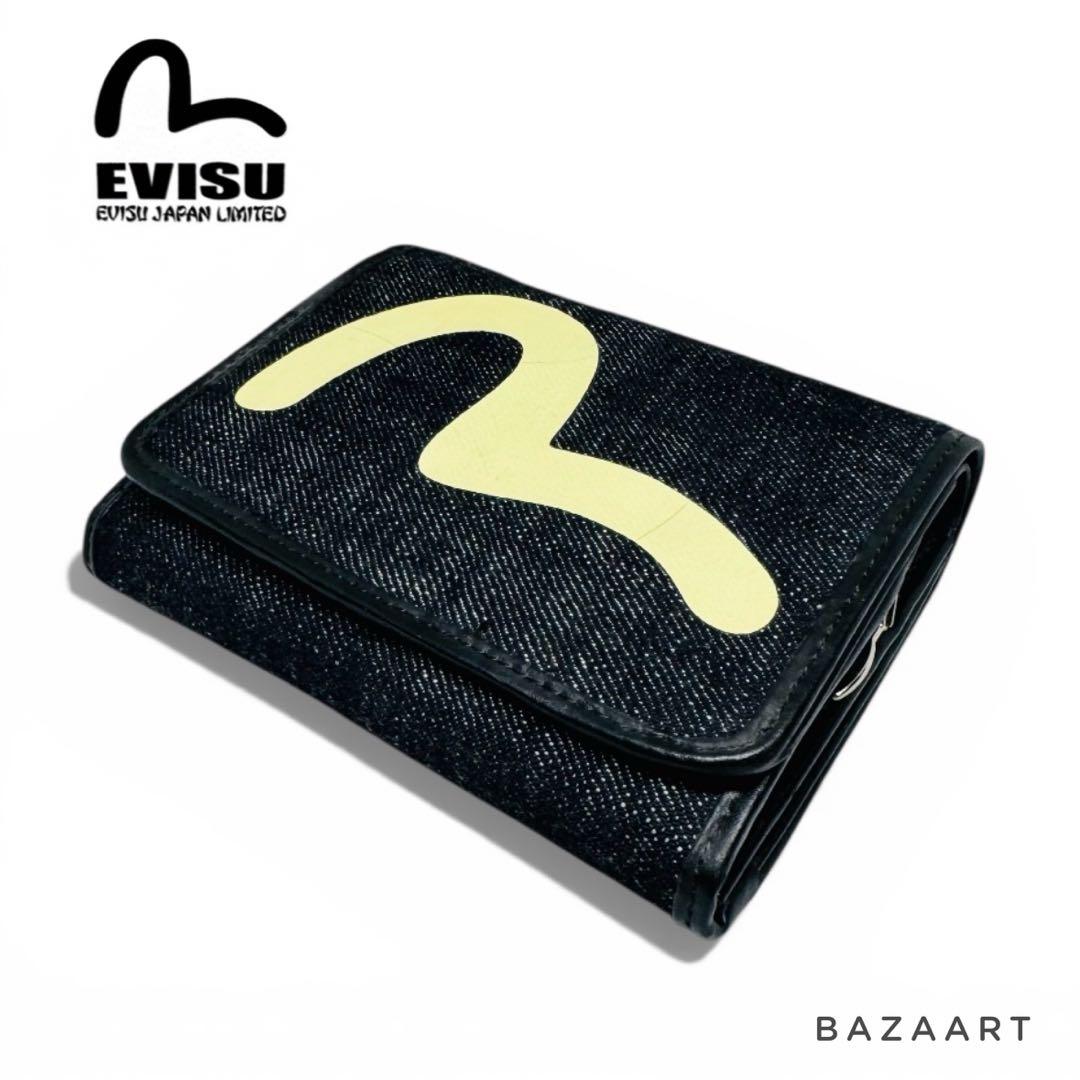 EVISU エヴィス デニム 二つ折り財布 カモメロゴ