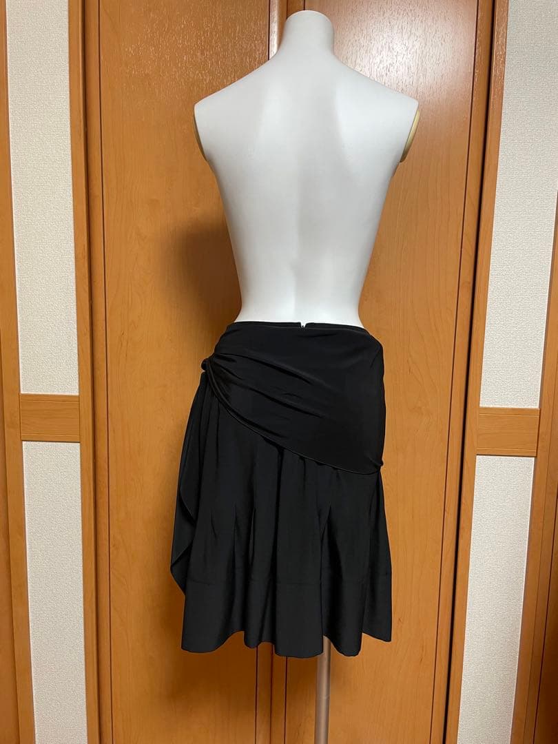 CHANEL シャネル　ビンテージ　黒 フレアスカート ひざ丈 ラップスタイル