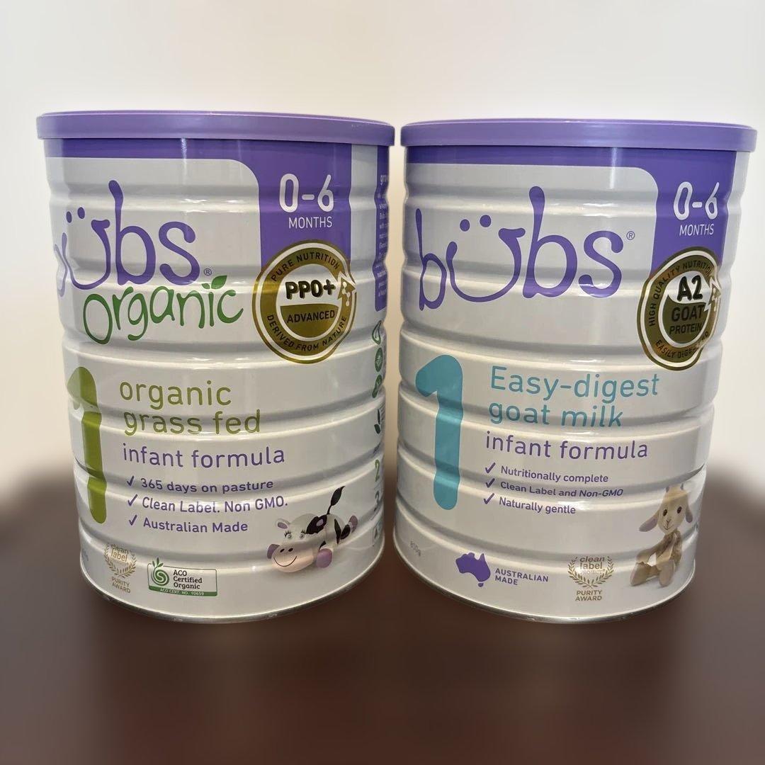 bubs オーガニック粉ミルク 0-6ヶ月 2缶セット