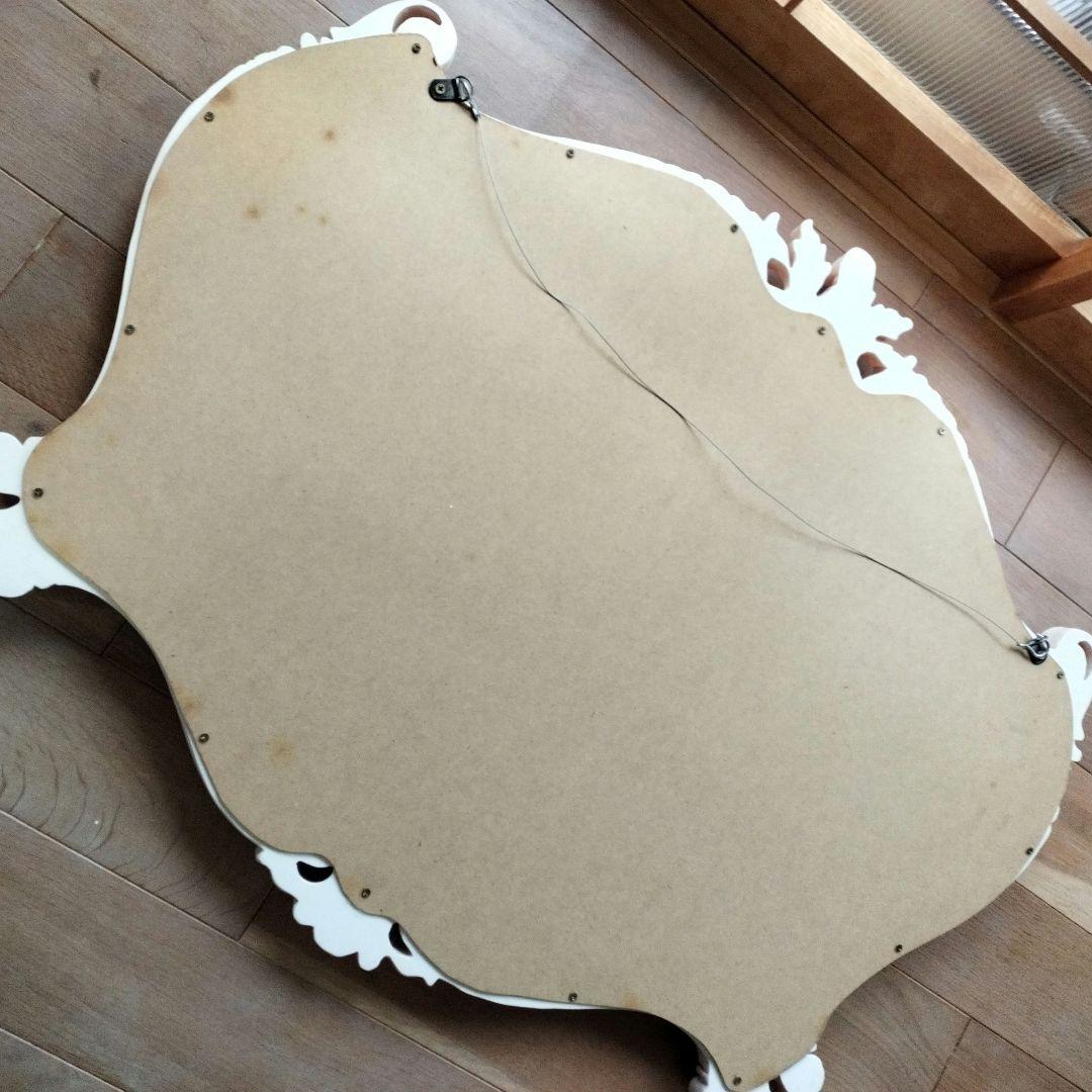 姫家具　壁掛け鏡 ホワイト ピンク