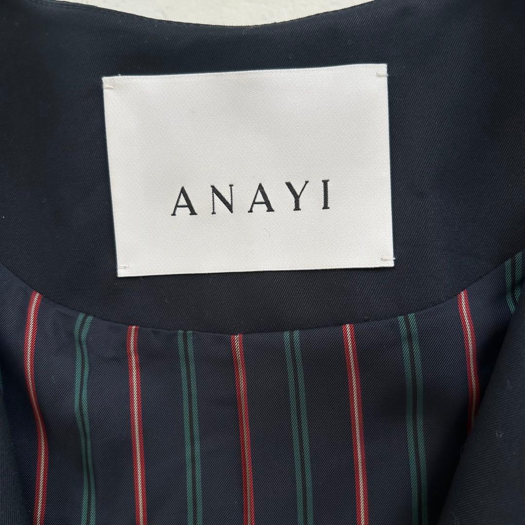 タグ付き未使用　アナイ　タイプライター ノーカラー ロングコート 22SS 38