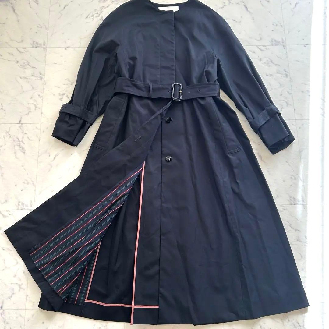 タグ付き未使用　アナイ　タイプライター ノーカラー ロングコート 22SS 38