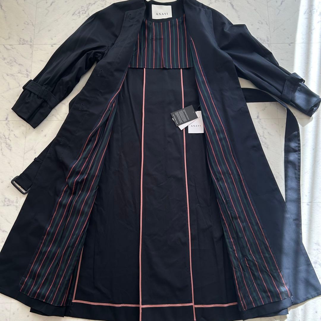 タグ付き未使用　アナイ　タイプライター ノーカラー ロングコート 22SS 38