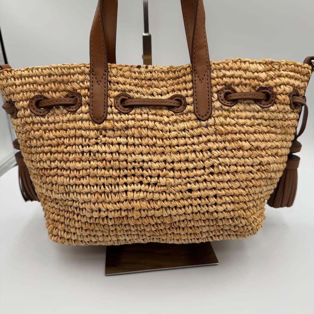 アニヤハインドマーチ ラフィア かごバッグ タッセル付き 2way
