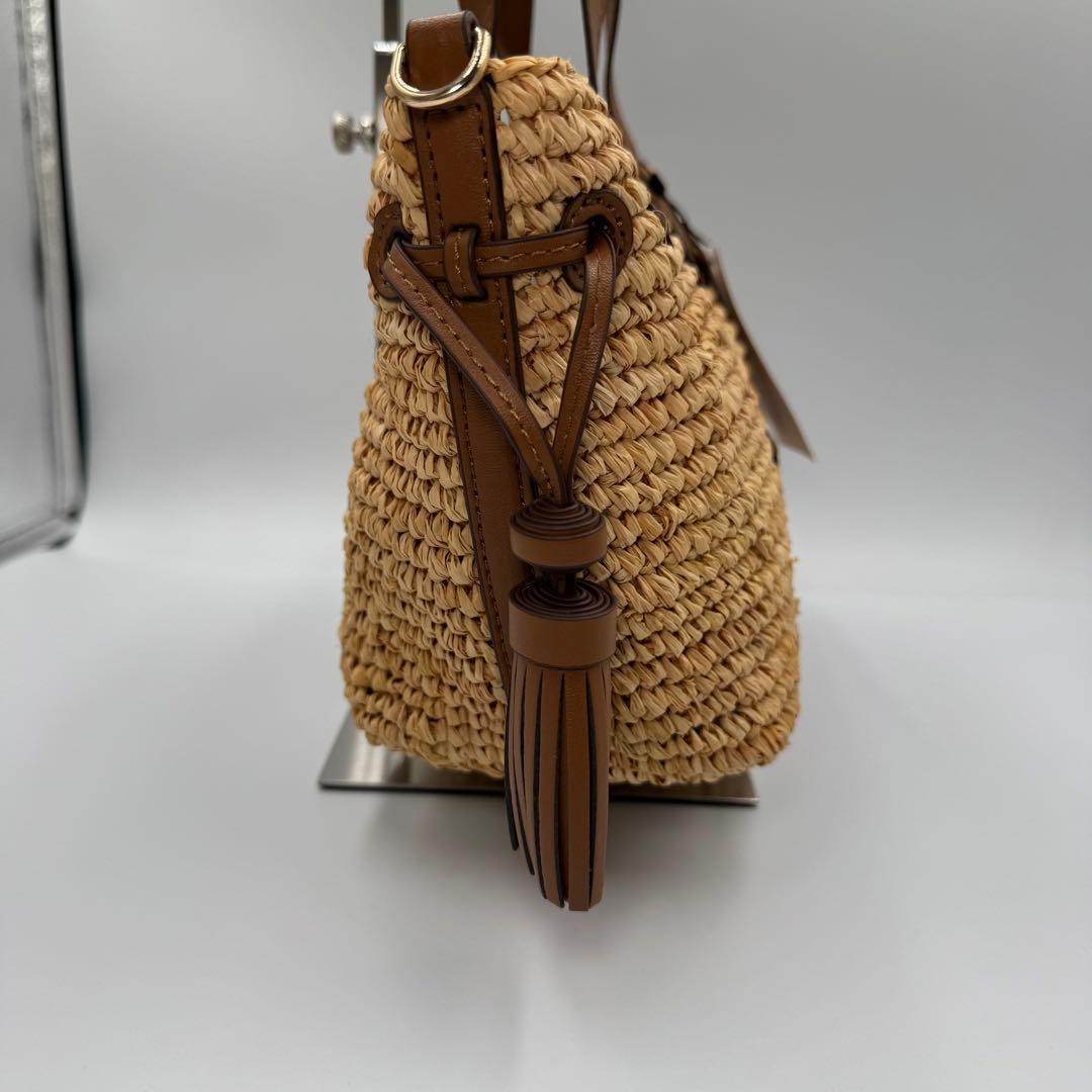 アニヤハインドマーチ ラフィア かごバッグ タッセル付き 2way