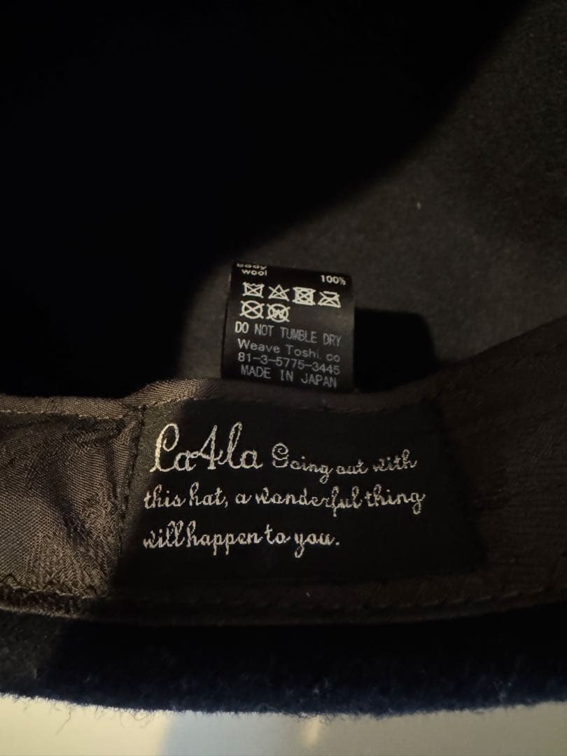 最終お値引き！【美品】CA4LA アシンメトリーキャスケット　ネイビー