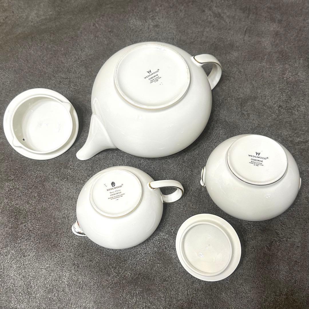  オズボーン ピオニー ティーポット シュガーポット クリーマー